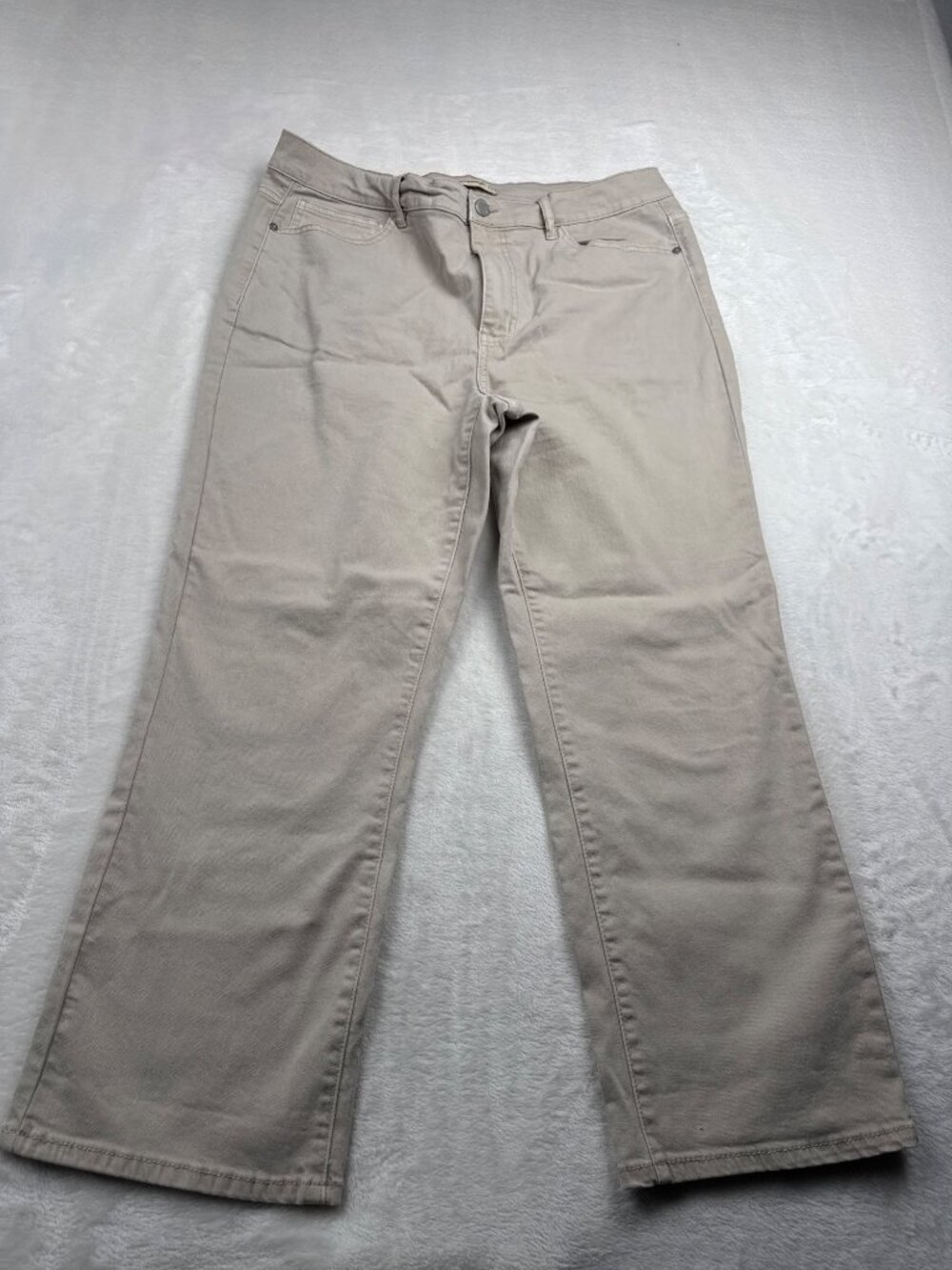 Blanknyc Beige Straight-Leg Womens Pants Size 14 Cotton Blend Comfortable Fit